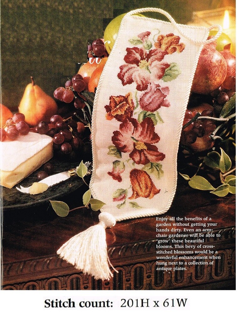 BLUSHING BLOOMS BELLPULL  CROSS STITCH PATTERN ONLY - YD  WUV