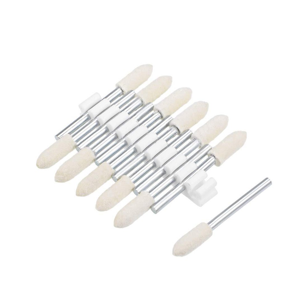 uxcell 5mm Wool Felt Mounted Points Tapered Polishing Bits Burrs Buffing Whee...