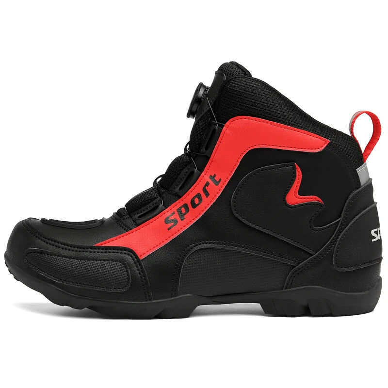 Men's Motorcycle Boots Microfiber Leather Quick Lacing Motorcycle Boots