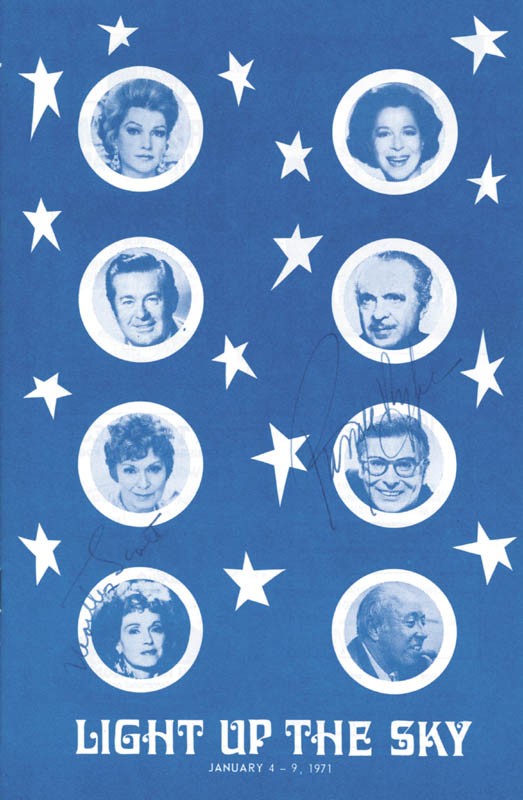 LIGHT UP THE SKY PLAY CAST - PROGRAM SIGNED CIRCA 1971 WITH CO-SIGNERS