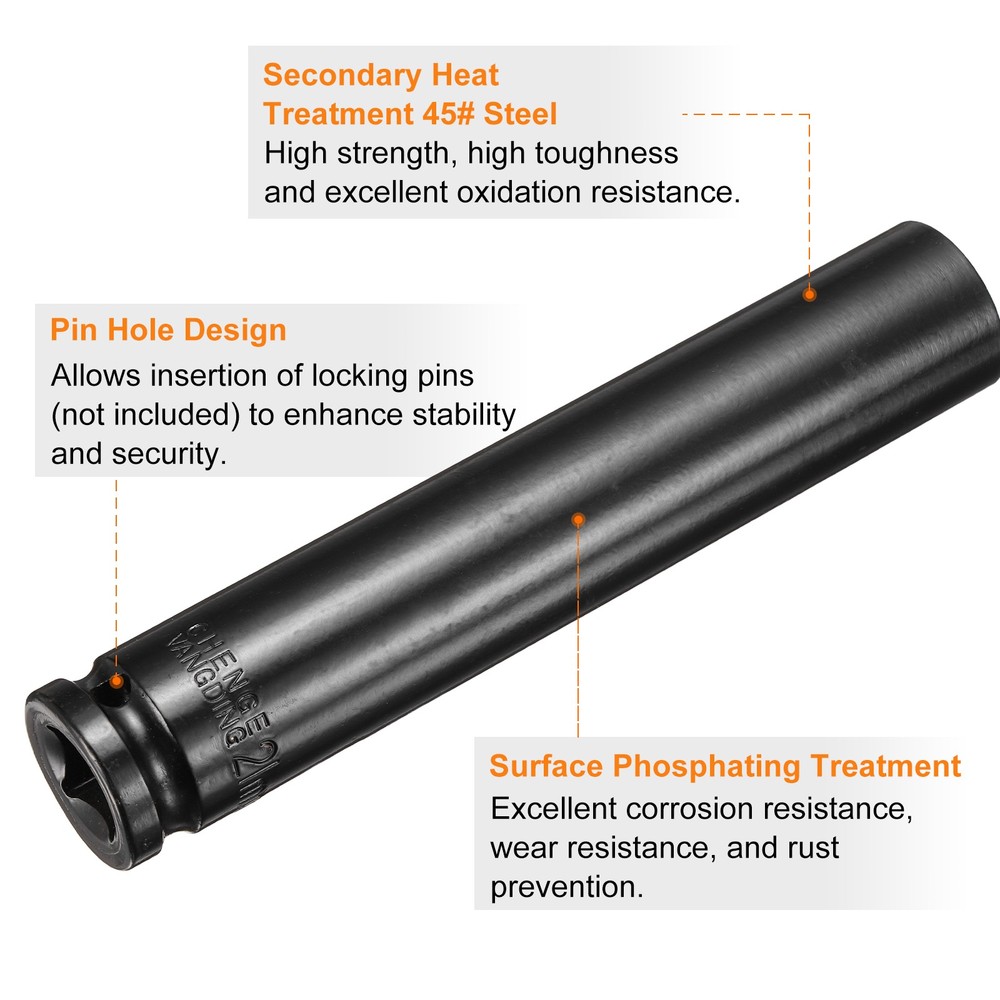 6-Point Deep Impact Socket 21mm Metric Socket 1/2" Drive 6" Long