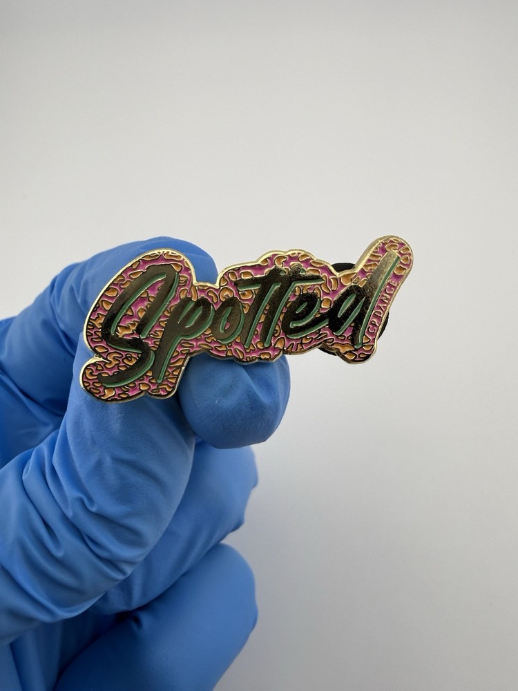 Spotted Word Pink & Light Green? Enamel Lapel Pin