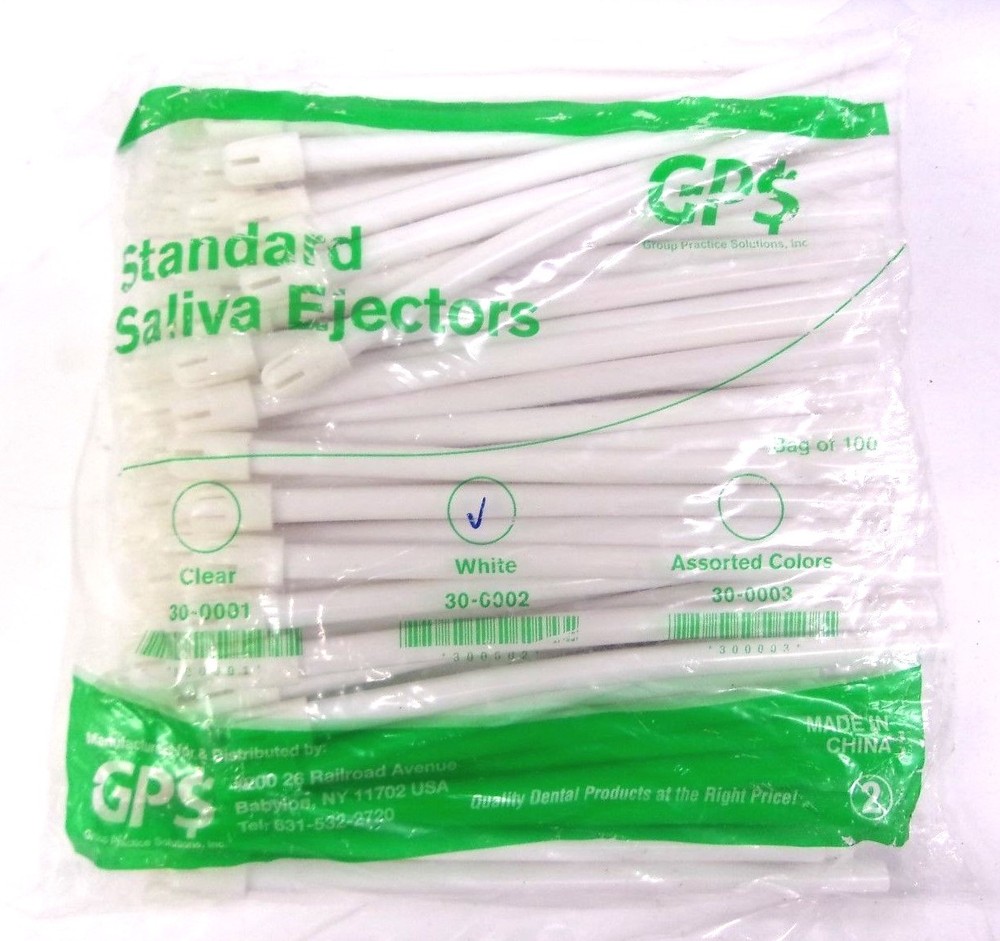 GPS Standard Saliva Ejectors White 30-0002