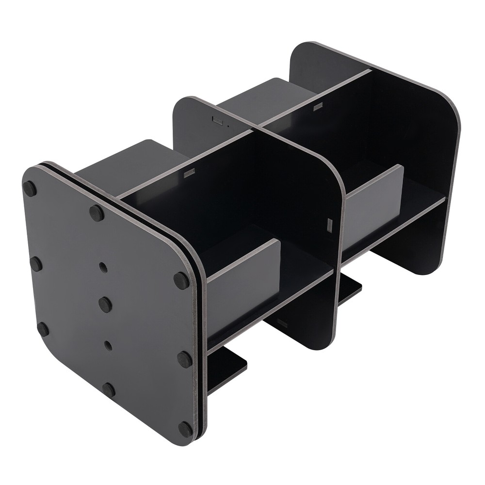 2-Tier Rotatable Bookshelf, Compact 360° Design for Organized Storage