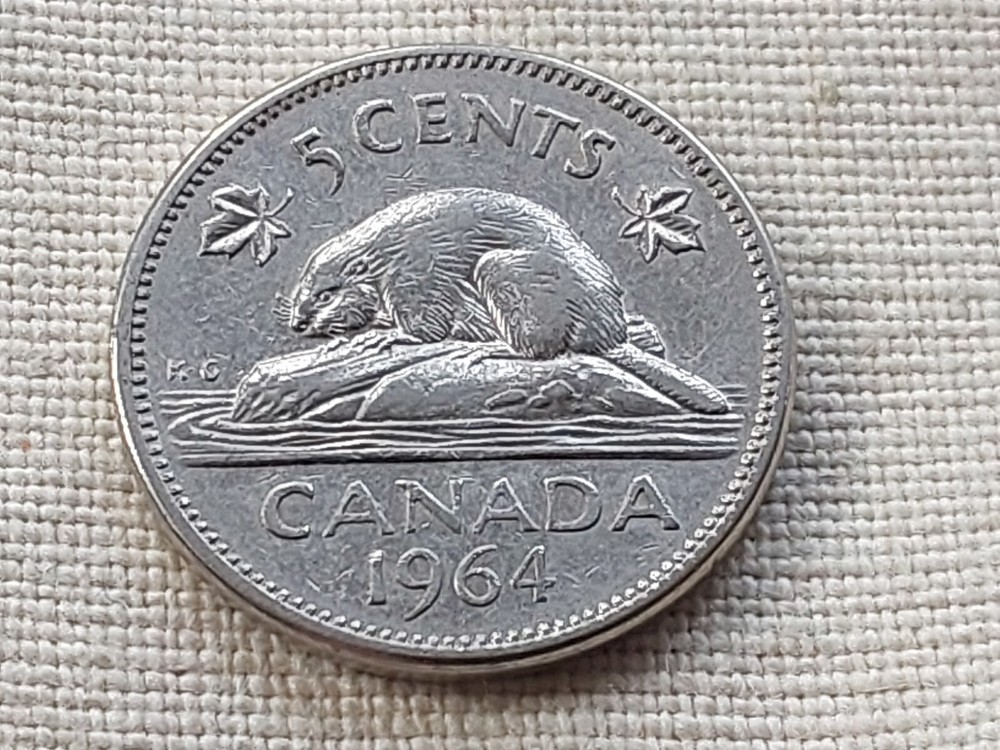 1964 Canada 5 cents coin