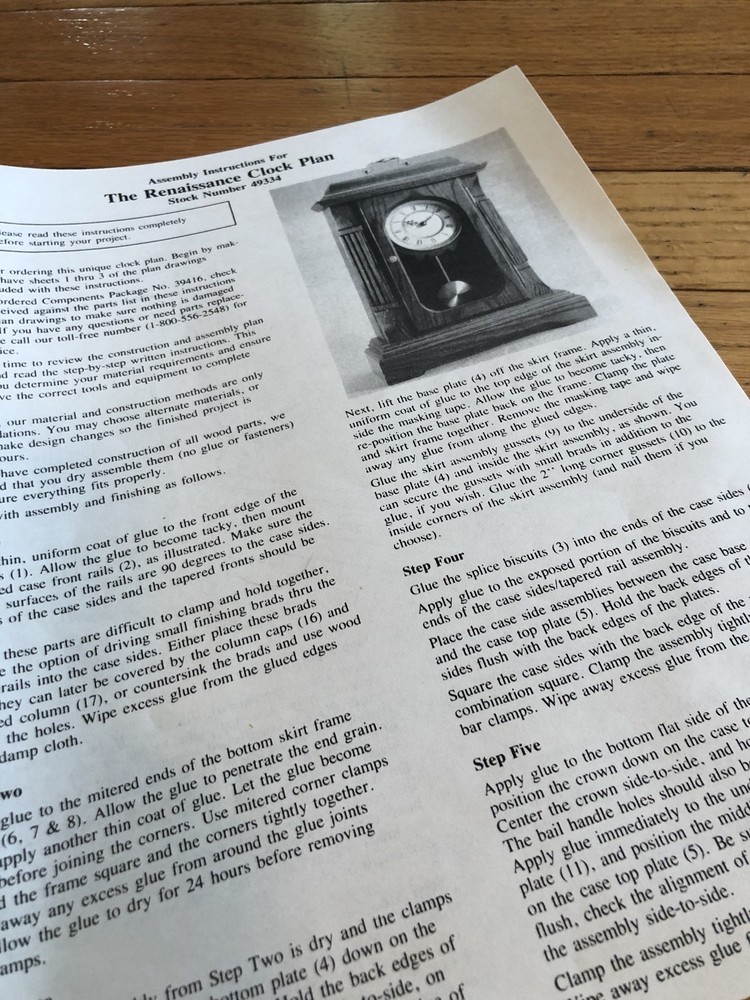 Clock Woodworking Project Paper Plan