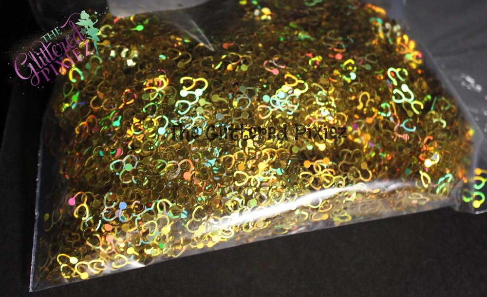 GOLD STETHOSCOPE shape holographic Glitter- Pixie Shapes-