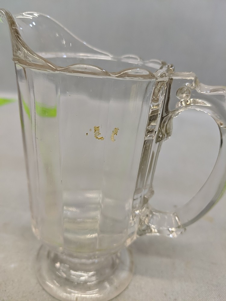 Vintage Clear Glass Ice Lip 6" Pitcher
