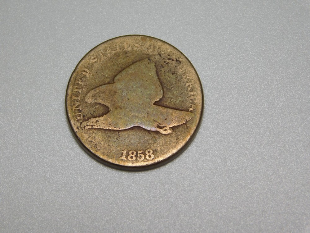 OLD US COIN 1858 FLYING EAGLE ONE CENT