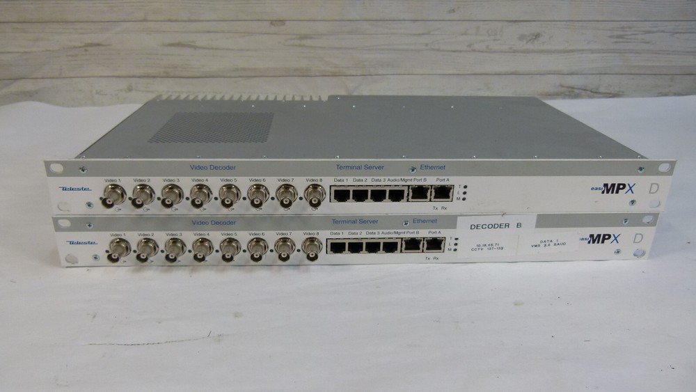 Lot of 2 - Teleste D8C0-FTR-X-D1 Video Processor MPEG-4 Easi MPX Video Decoder
