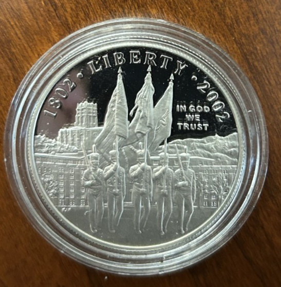2002 W West Point Bicentennial Proof Silver Dollar