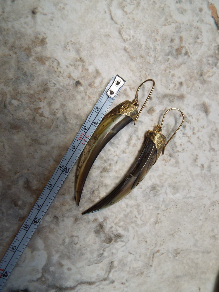 Heather Benjamin Shell Long Shard Earrings