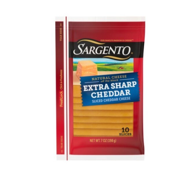 Sargento Sliced Extra Sharp Natural Cheddar Cheese, 10 count, 7 oz 2 Pack