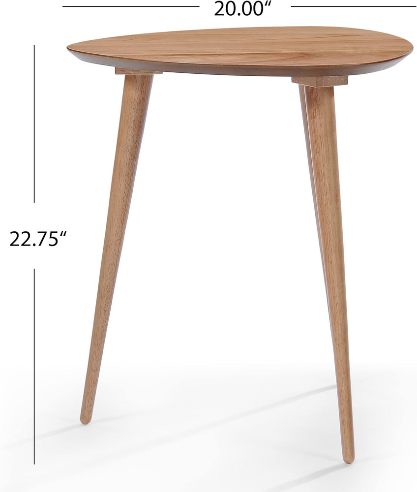Naja Wood End Table, Natural Finish