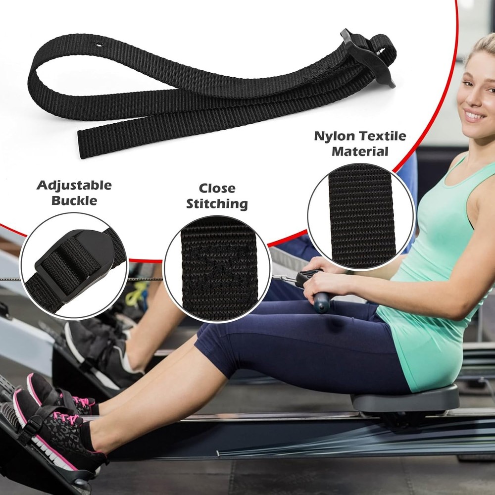 Comfort Fit Rowing Machine Foot Straps for Concept 2 Models D & E - Easy Install