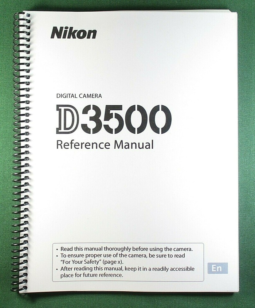 Nikon D3500 Reference / Instruction Manual: 344 Pages & Protective Covers