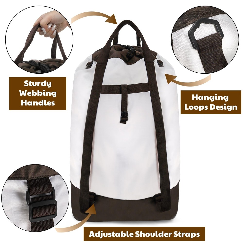 Backpack Laundry Bag, 125L Extra Large College Laundry Backpack with Shoulder...