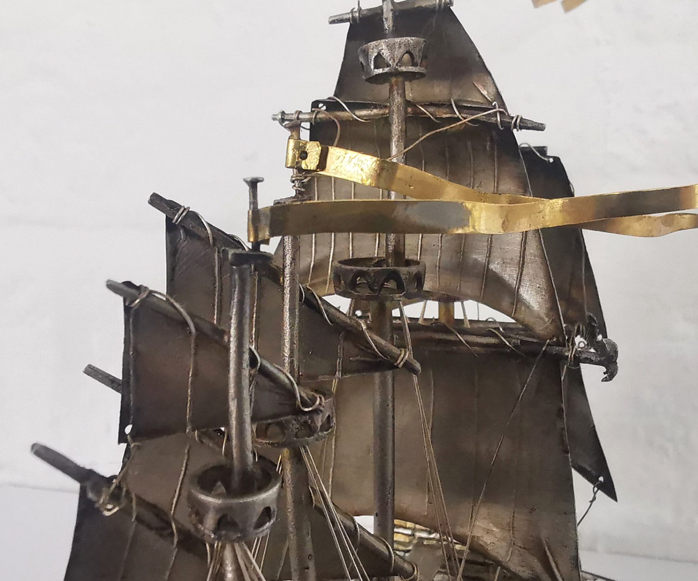 Solid Silver Mary Rose Ship Model - Birm. 1981