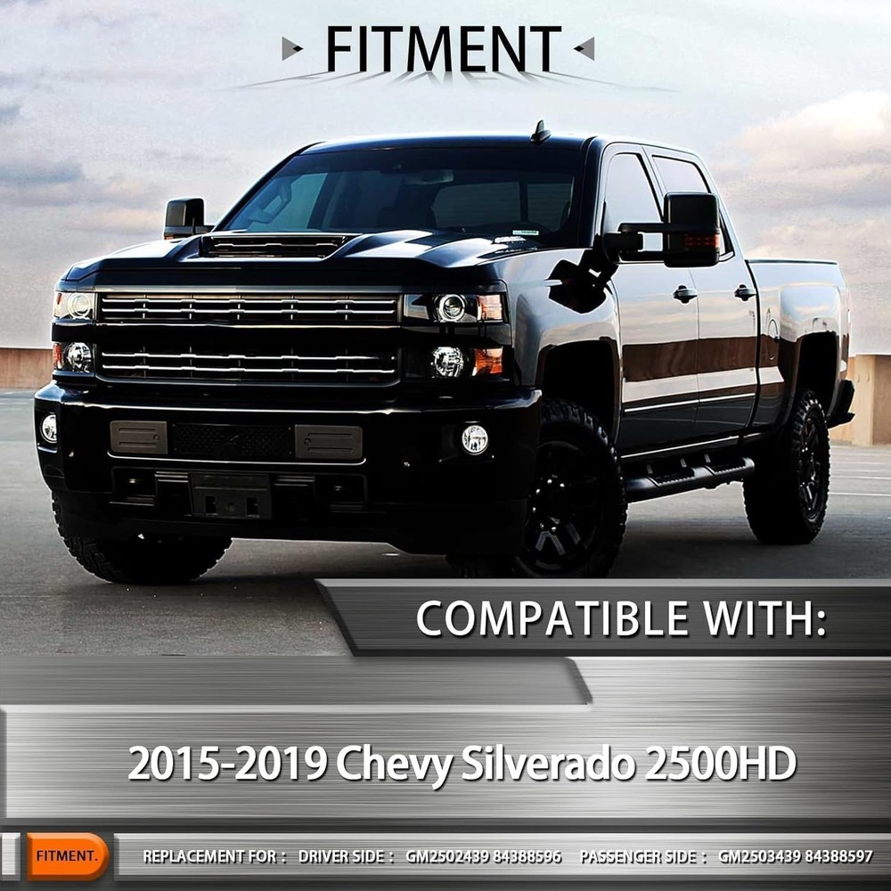 Chevy Silverado Headlight 2015-2019 Driver Side Black