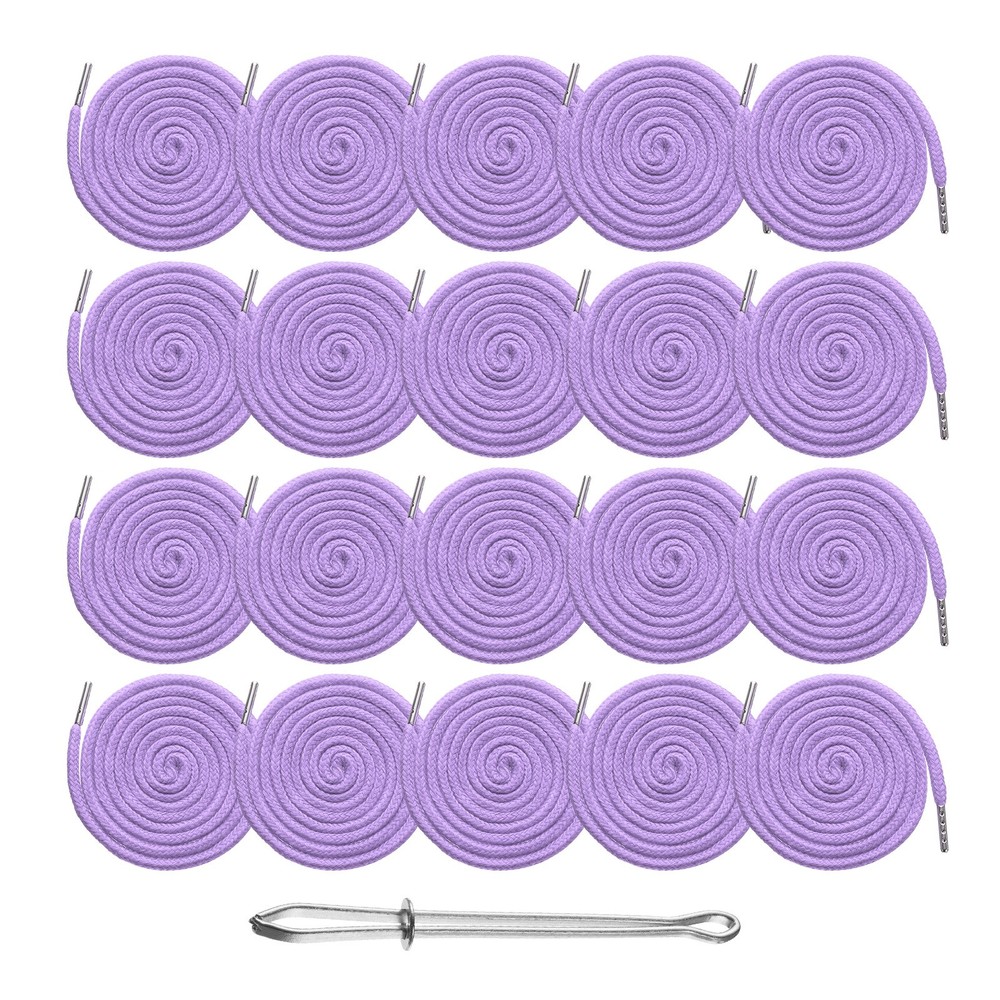 20pcs Drawstring Cords 51" Replacement Drawstring with Threader, Light Purple