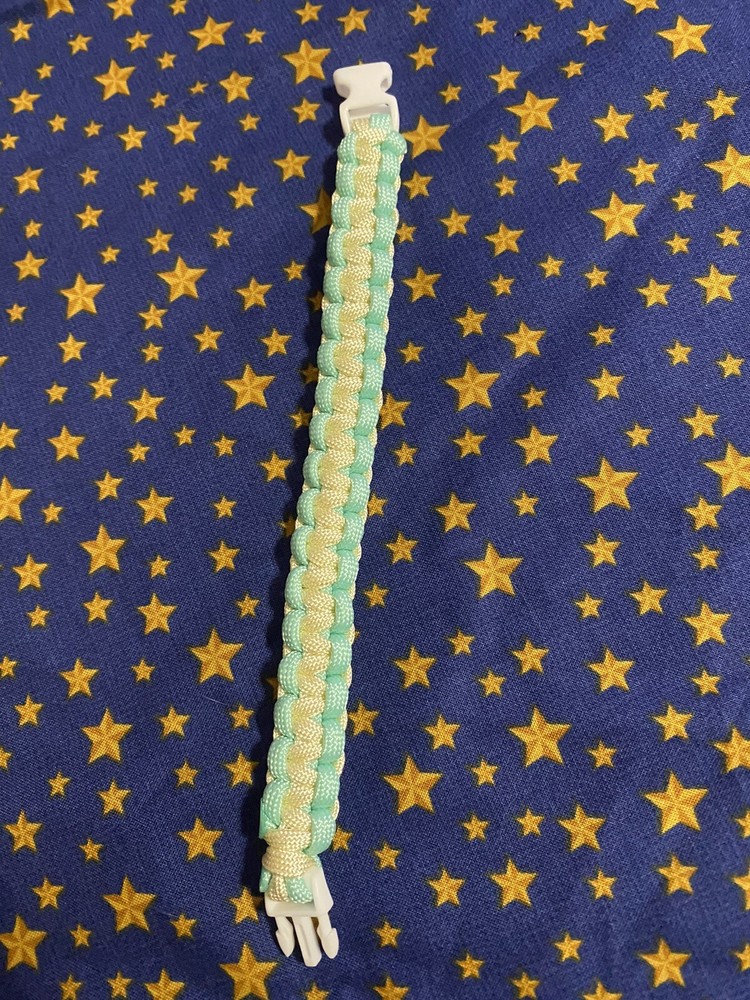 Light Blue and Tan Paracord Bracelet - Handmade