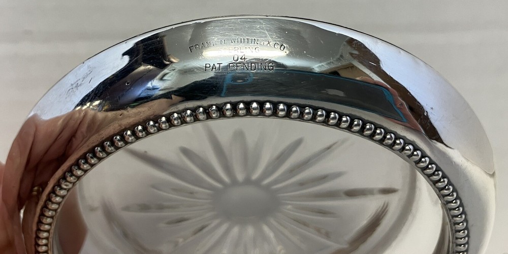 Sterling Silver Coaster Ashtray Set 4 w Holder Frank Whiting