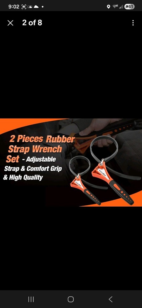 ValueMax 2-piece Strap Oil Wrench Set Adjustable Max Diameter 4"&6"
