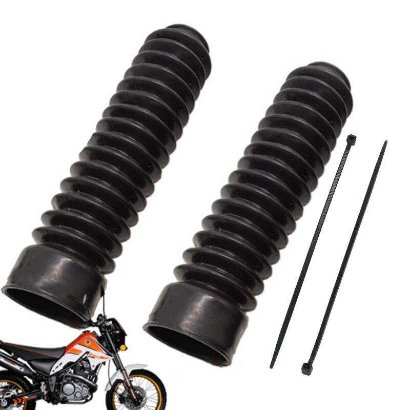 1 Pair 35mm Motorcycle Fork Rubber Gaiter Boots Front Fork Absorber Cover Black