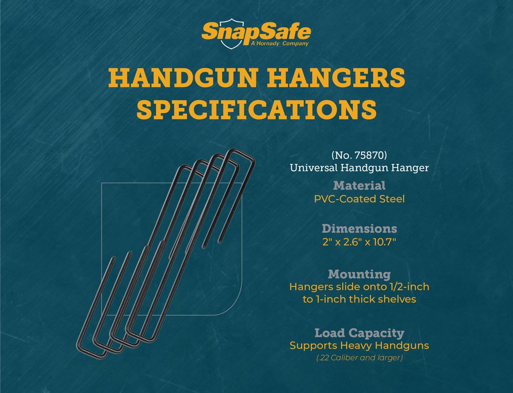 SnapSafe Handgun Hangers (4 Pack)