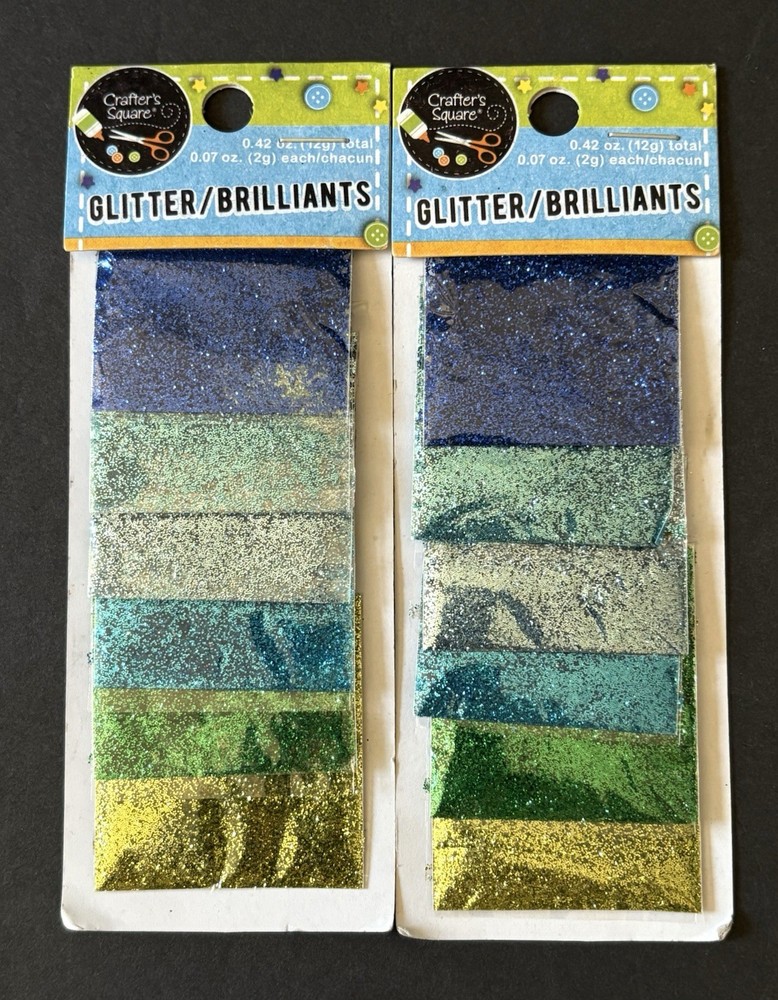 8-Packs Crafter’s Square Assorted Craft Glitters For Scrapbooking Projects NEW