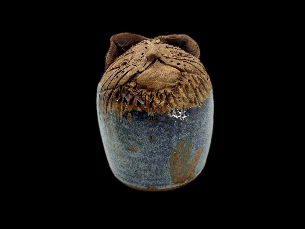 Signed Shaw Studio Pottery Cat Salt Shaker Art Display Piece Stoneware 3.5”
