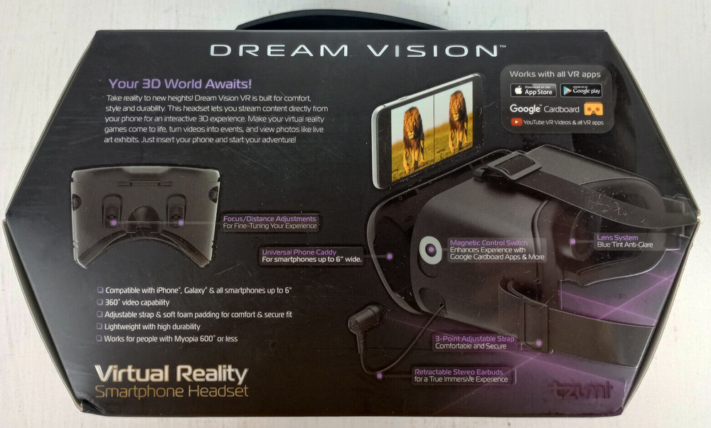 Dream Vision Virtual Reality Smartphone Headset (New Sealed Box)