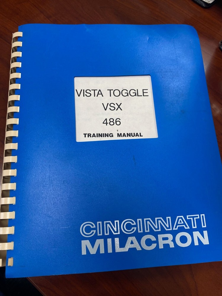 Cincinnati Milacron Vista Toggle Training Manual