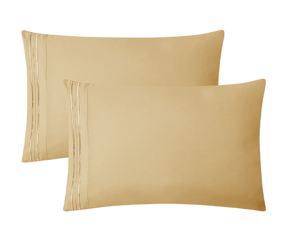 King Sheet set Camel Gold Deep Pocket Microfiber 4 pc Allergy Free