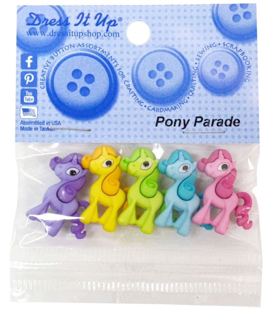 Dress It Up Embellishments-Pony Parade - 6 Pack
