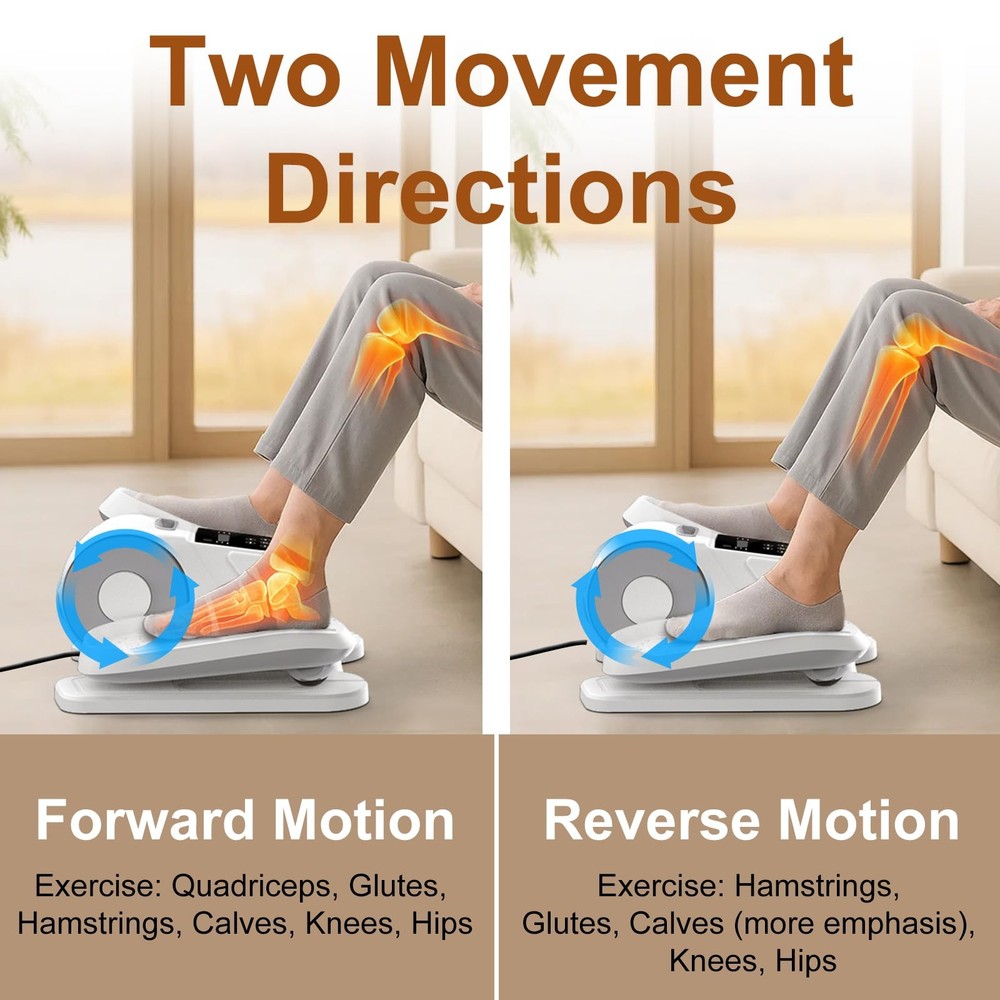 ® 028 Under Desk Elliptical 12 Speed 5 Modes Motorized Leg Exerciser While Si...