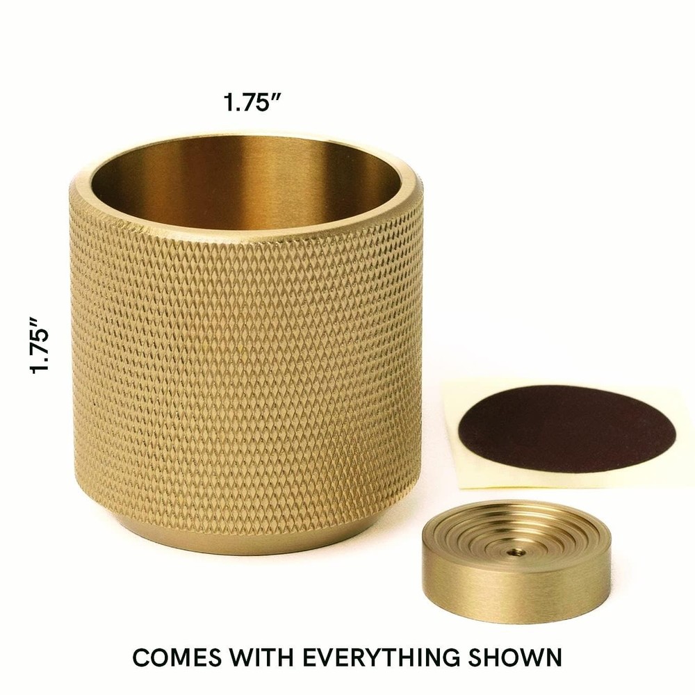 Match Holder with Striker - Bonus Incense - 100% Solid Brass Gold