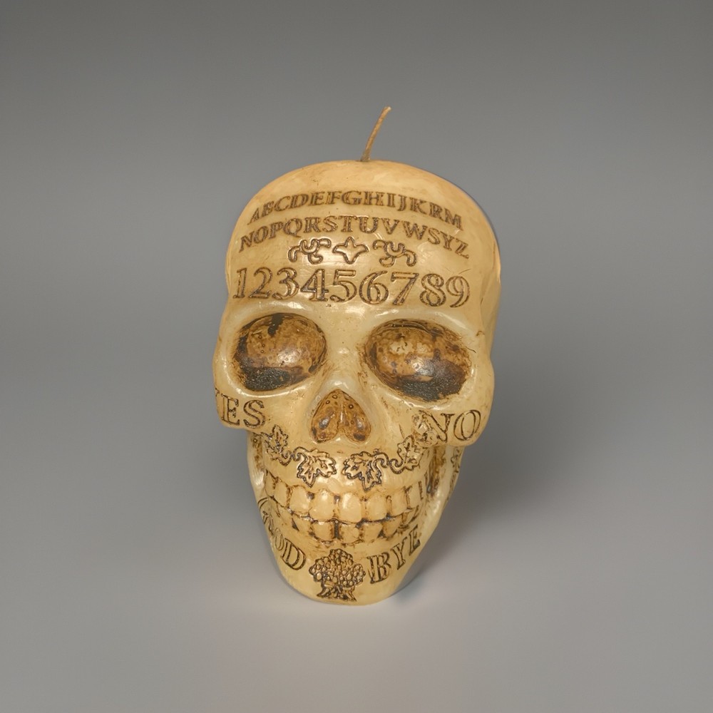 Ouija Skull Candle