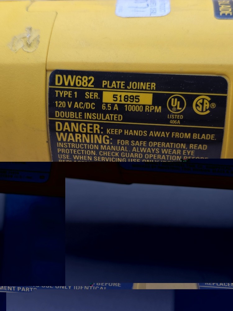 Preowned Dewalt DW682 Plate Joiner
