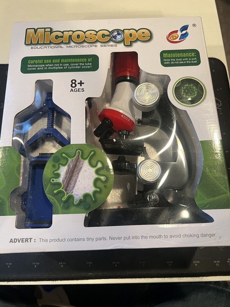 100X-400X-1200X Biology Microscope for Kid Teaching Experimental Microscope Set