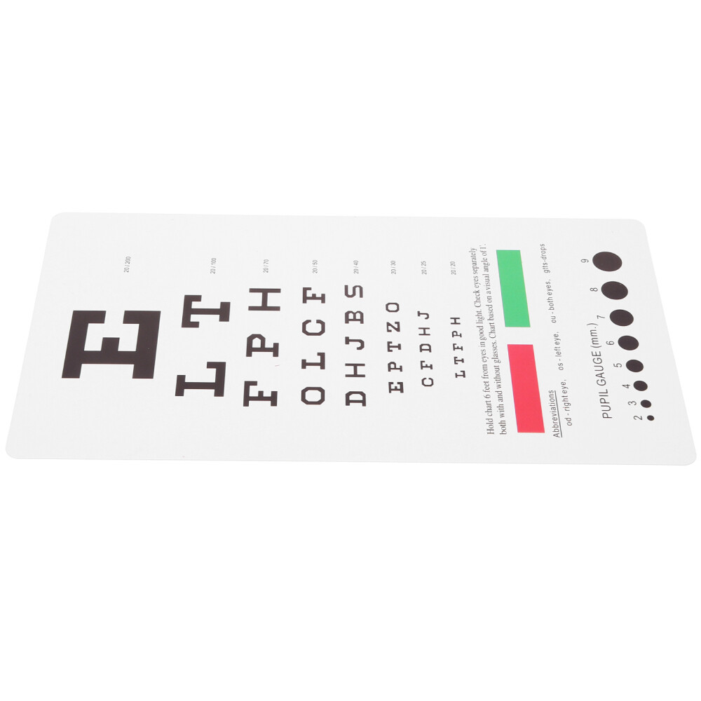 Plastic Eye Chart Vision Testing Portable Chart Double Sided Eye Chart for Wall
