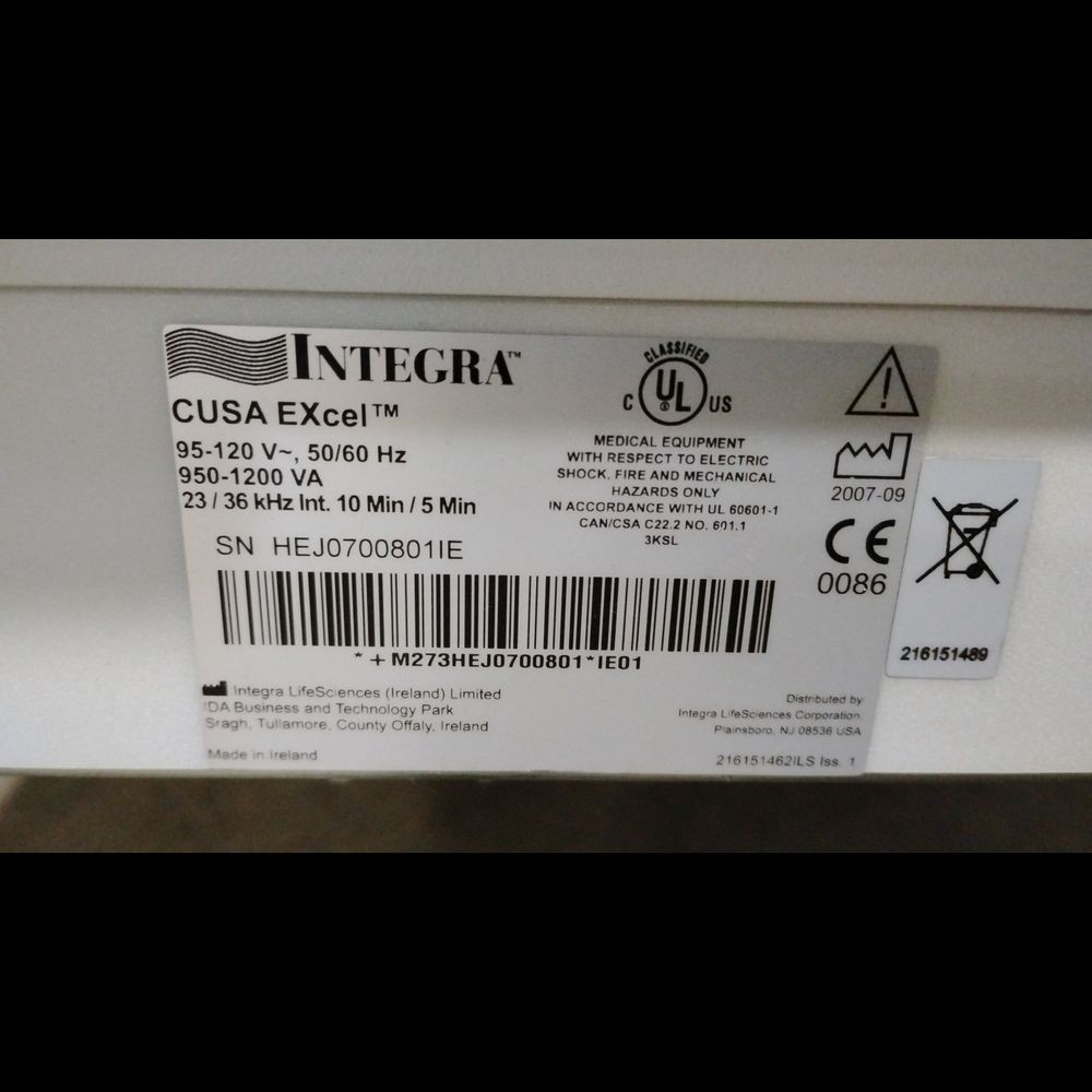 Integra CUSA EXcel Surgical Aspiration System with Handpiece & Accessories