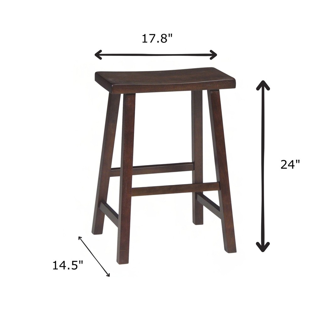 International Concepts Saddle Seat Barstool Walnut 24
