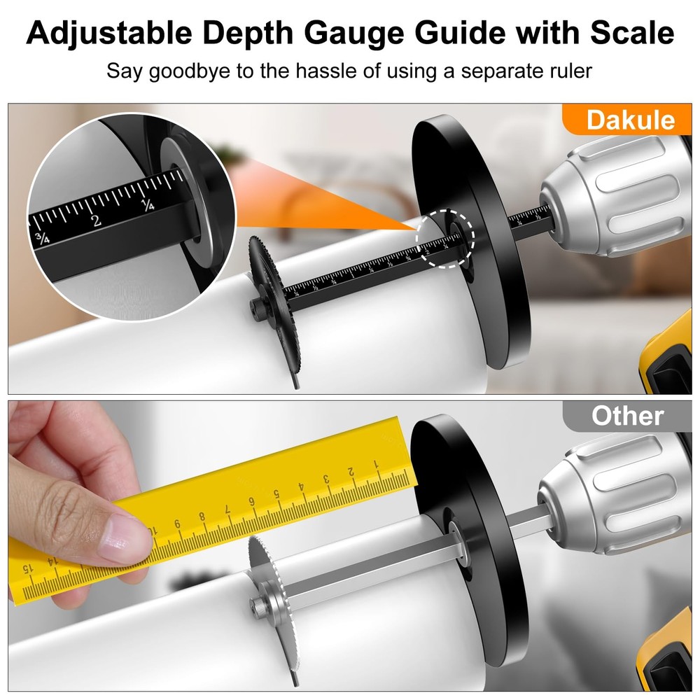 Inside Pipe Cutter for PVC Pipe, Cutter Tool Set with scale - Adjustable Depth