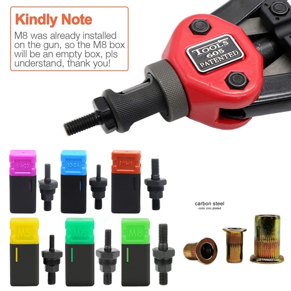 13'' Rivet Gun Kit Rivnut Thread Setting Tool Nut Setter NutSert Metric&SAE 330