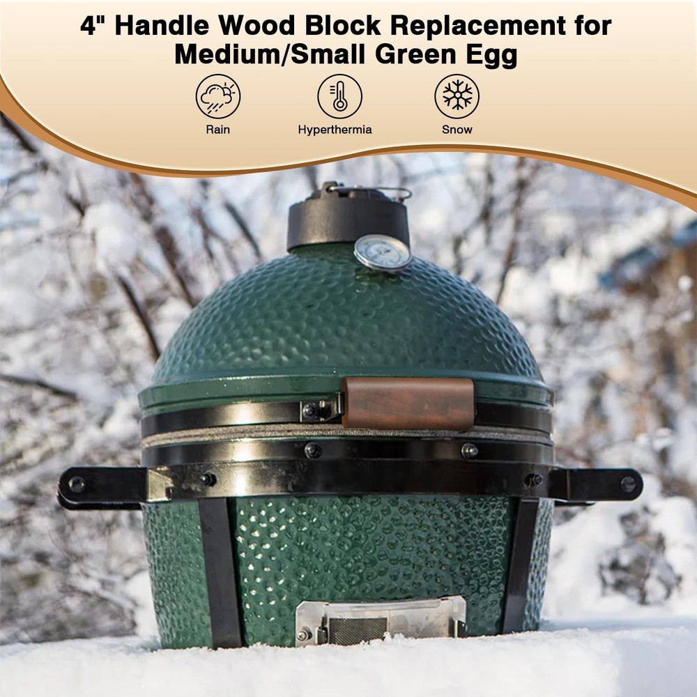 "Wooden Handle Replacement for Large Green Egg Accessories, Includes Screws"