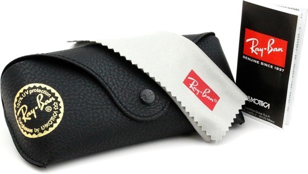 Authentic RayBan Leather Case-Black with Cleaning Cloth