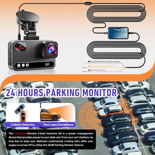 Dash Cam Acc Multi-Size Hardwire Kit with Voltage Indicator for Dash Camera