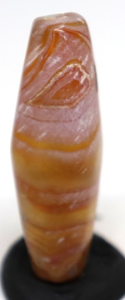 Genuine Ancient Central Asian Banded Agate Stone Bead with Eye