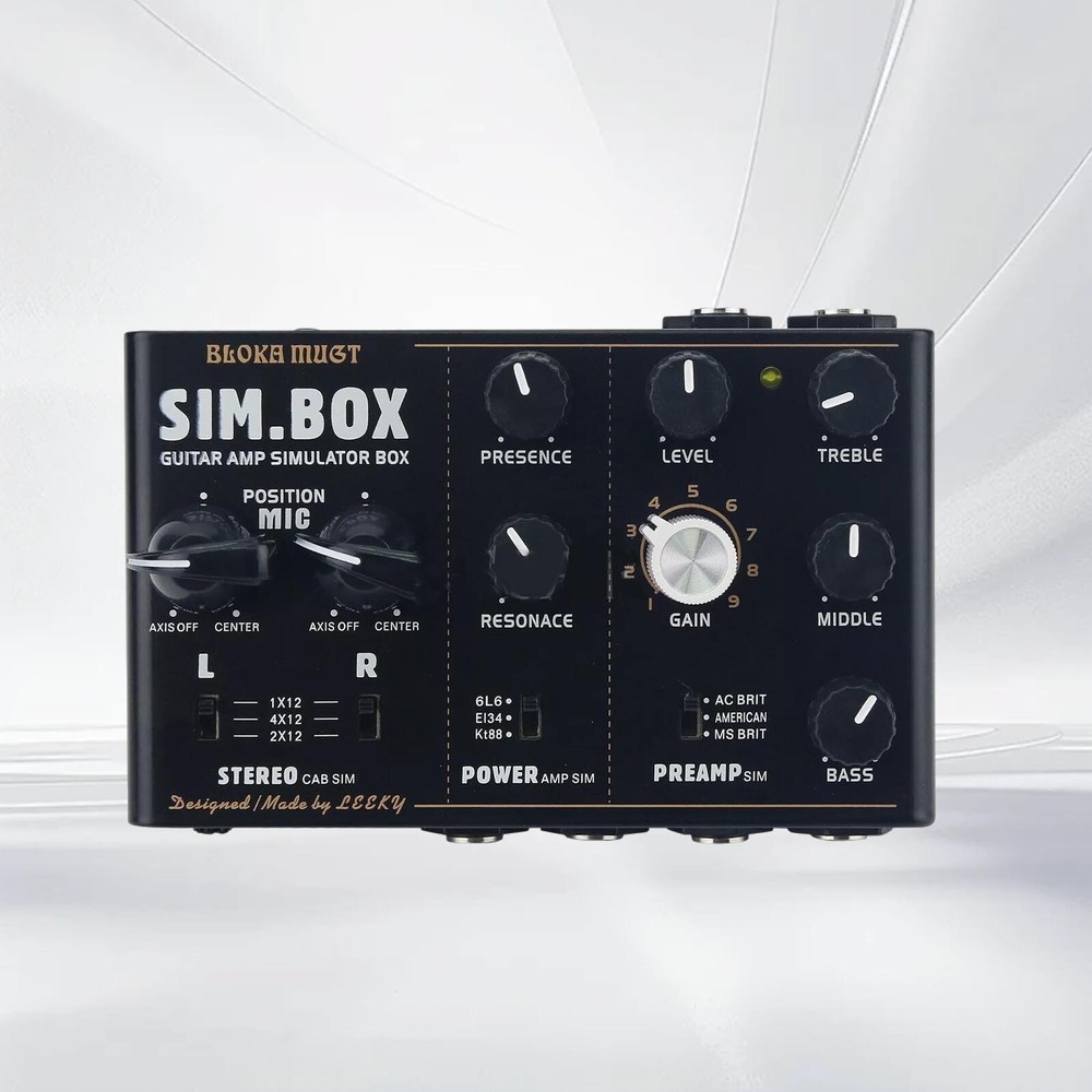 Black SIM BOX Electric Guitar Amp Simulator Box Cabinet Simulator Effect